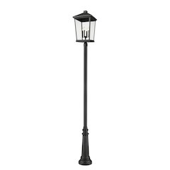 Z-Lite Beacon 4 Light Outdoor Post Mounted Fixture, Black