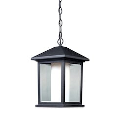 Z-Lite Mesa 1 Light Outdoor Chain Mount Ceiling Fixture, Black