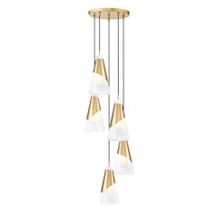Z-Lite Aimie 5 Light Chandelier, Modern Gold