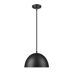 Z-Lite 1 Light Pendant, Matte Black