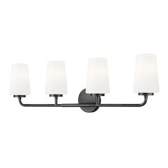 Z-Lite Montford 4 Light Vanity in Matte Black color, Steel frame