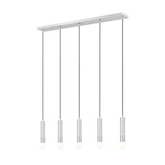 Z-Lite Stari 5 Light Linear Chandelier in Brushed Nickel color, Steel frame