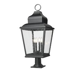 Z-Lite 4 Light Outdoor Pier Mounted Fixture, Sand Black