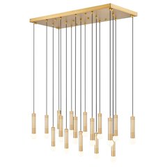Z-Lite Stari 17 Light Linear Chandelier in Modern Gold color, Steel frame