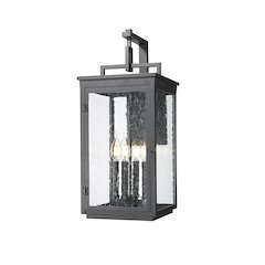 Z-Lite Hartwell 4 Light Outdoor Wall Light in Sand Black color, Aluminum frame