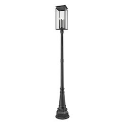 Z-Lite Nova 4 Light Outdoor Post Mounted Fixture, Black