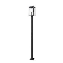 Z-Lite Hartwell 5 Light Outdoor Post Mounted Fixture in Sand Black color