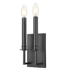 Z-Lite 1 Light Wall Sconce, Matte Black