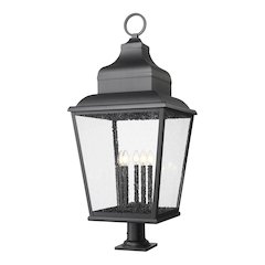 Z-Lite 5 Light Outdoor Pier Mounted Fixture, Sand Black