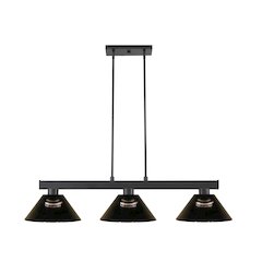 Z-Lite Cobalt 3 Light Billiard, Steel Frame, Smoke Shade Color