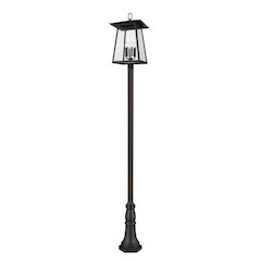 Z-Lite 6 Light Outdoor Post Mounted Fixture, Black Frame Finish