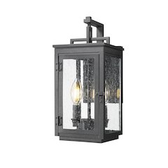 Z-Lite Hartwell 2 Light Outdoor Wall Light in Sand Black color, Aluminum frame