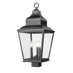 Z-Lite 3 Light Outdoor Post Mount Fixture, Sand Black