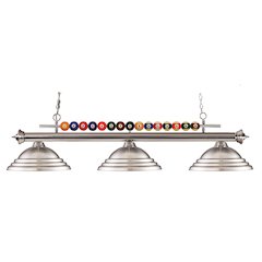 Z-Lite Shark 3 Light Billiard, Steel Frame, Brushed Nickel Shade Color