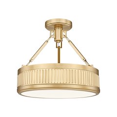 Z-Lite 1 Light Semi Flush Mount, Modern Gold