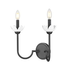 Z-Lite Allistair 2 Light Wall Sconce in Matte Black color, Steel frame