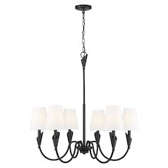 Z-Lite Claudelle 6 Light Chandelier in Matte Black color, Steel frame