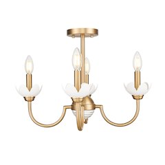 Z-Lite Allistair 4 Light Semi Flush Mount in Modern Gold color, Steel frame
