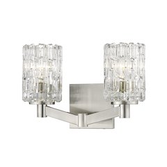 Z-Lite Aubrey 2 Light Vanity in Brushed Nickel Frame Finish