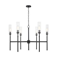 Z-Lite 6 Light Chandelier, Matte Black
