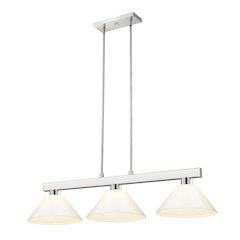 Z-Lite Cobalt 3 Light Billiard, Steel Frame, White Shade Color