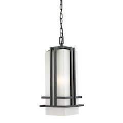 Z-Lite Abbey 1 Light Outdoor Chain Mount Ceiling Fixture, Black