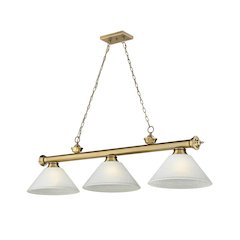 Z-Lite Cordon 3 Light Billiard, Steel Frame, White Linen Shade Color