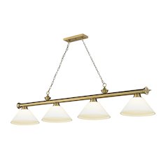Z-Lite Cordon 4 Light Billiard, Steel Frame, Matte Opal Shade Color