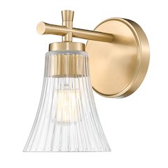 Z-Lite Belle 1 Light Wall Sconce in Modern Gold color, Steel frame