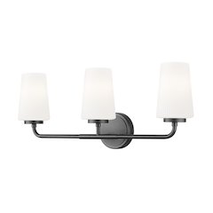 Z-Lite Montford 3 Light Vanity in Matte Black color, Steel frame