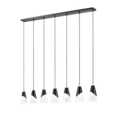 Z-Lite Aimie 7 Light Linear Chandelier, Matte Black