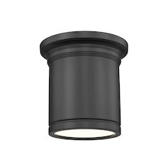 Z-Lite 1 Light Flush Mount, Matte Black