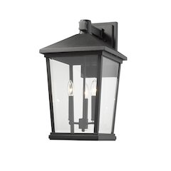 Z-Lite Beacon 3 Light Outdoor Wall Light in Black Frame Finish