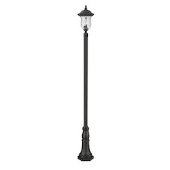 Z-Lite 3 Light Outdoor Post Mounted Fixture, Black Frame Finish