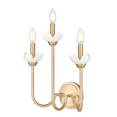 Z-Lite Allistair 3 Light Wall Sconce in Modern Gold color, Steel frame