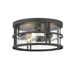 Z-Lite Jordan 3 Light Outdoor Flush Mount, Black