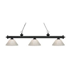 Z-Lite Riviera 3 Light Billiard, Steel Frame, White Shade Color