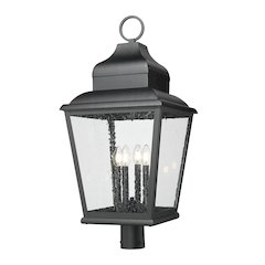 Z-Lite 4 Light Outdoor Post Mount Fixture, Sand Black