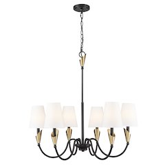 Z-Lite Claudelle 6 Light Chandelier in Matte Black + Modern Gold color