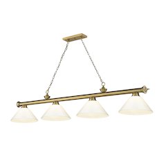 Z-Lite Cordon 4 Light Billiard, Steel Frame, White Shade Color