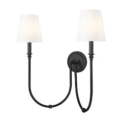 Z-Lite 2 Light Wall Sconce, Matte Black
