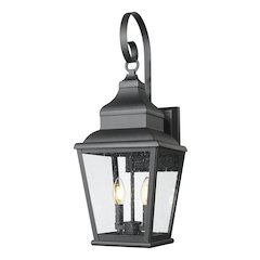 Z-Lite 2 Light Outdoor Wall Light, Sand Black