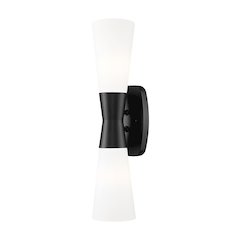 Z-Lite 2 Light Wall Sconce, Matte Black