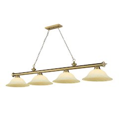 Z-Lite Cordon 4 Light Billiard, Steel Frame, Golden Mottle Shade Color
