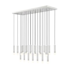 Z-Lite Stari 23 Light Linear Chandelier in Brushed Nickel color, Steel frame