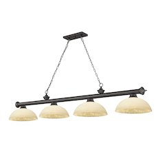 Z-Lite Cordon 4 Light Billiard, Steel Frame, Golden Mottle Shade Color