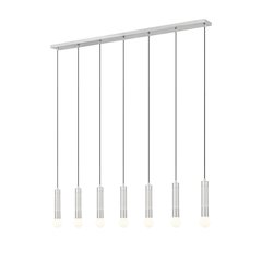 Z-Lite Stari 7 Light Linear Chandelier in Brushed Nickel color, Steel frame