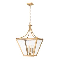 Z-Lite 4 Light Chandelier, Rubbed Brass