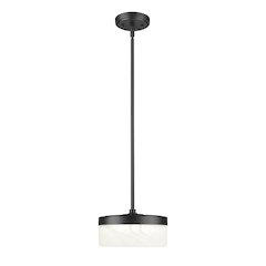 Z-Lite 1 Light Pendant, Matte Black