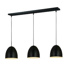 Z-Lite 3 Light Pendant, Satin Black Frame Finish